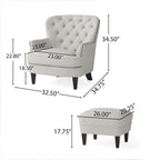 Poltrona Tafton Tufted con pouf di Christopher Knight Home