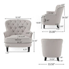 Poltrona Tafton Tufted con pouf di Christopher Knight Home