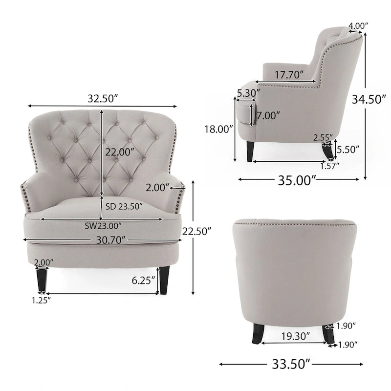 Poltrona Tafton Tufted con pouf di Christopher Knight Home