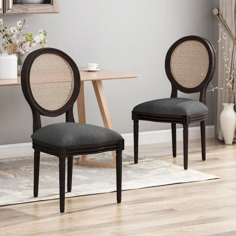 Sedie da pranzo in legno Govan con cuscini (set da 2) di Christopher Knight Home