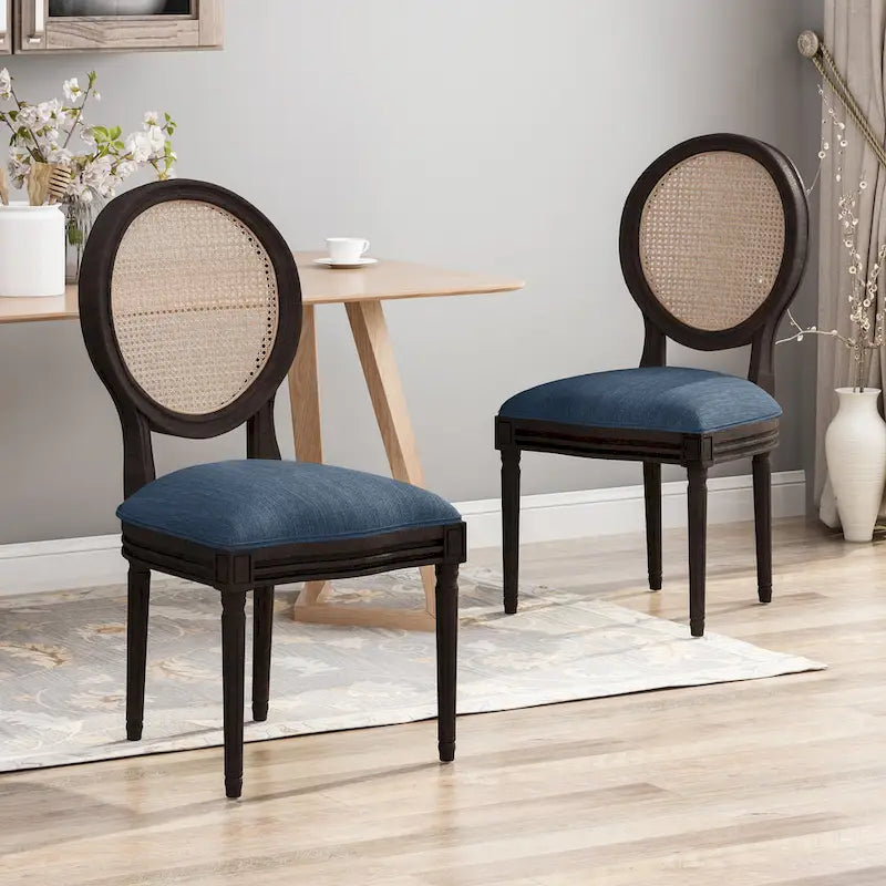 Sedie da pranzo in legno Govan con cuscini (set da 2) di Christopher Knight Home