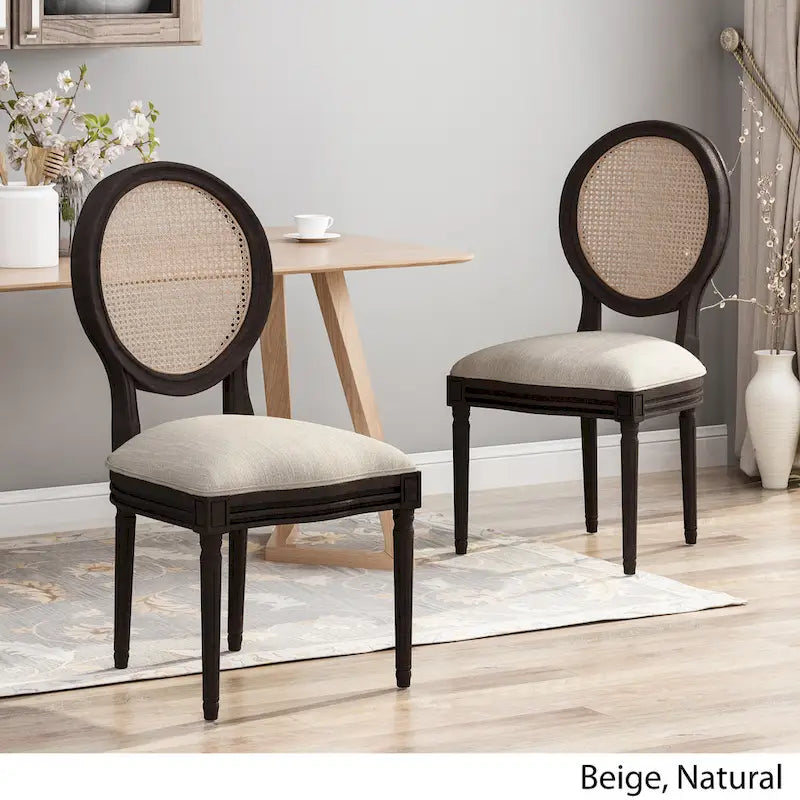 Sedie da pranzo in legno Govan con cuscini (set da 2) di Christopher Knight Home