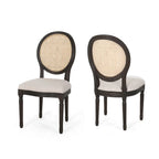 Sedie da pranzo in legno Govan con cuscini (set da 2) di Christopher Knight Home