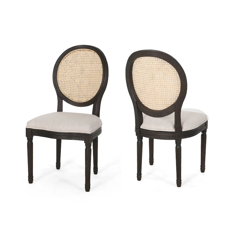 Sedie da pranzo in legno Govan con cuscini (set da 2) di Christopher Knight Home