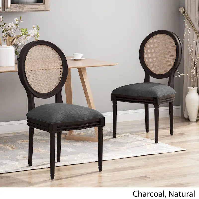 Sedie da pranzo in legno Govan con cuscini (set da 2) di Christopher Knight Home