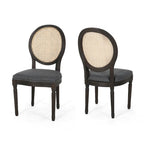 Sedie da pranzo in legno Govan con cuscini (set da 2) di Christopher Knight Home