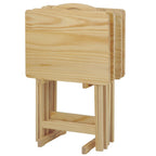 Set di 5 tavolini vassoio tradizionali in legno massello Laflin di Porch & Den