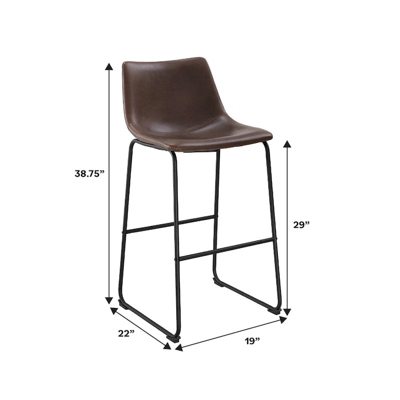 Middlebrook Prusiner 30-inch Faux Leather Bar Stool (Set of 2)