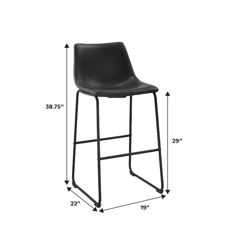Middlebrook Prusiner 30-inch Faux Leather Bar Stool (Set of 2)