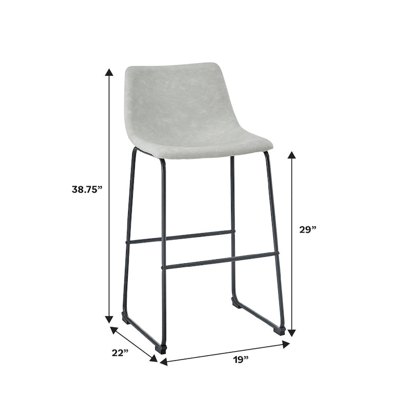 Middlebrook Prusiner 30-inch Faux Leather Bar Stool (Set of 2)