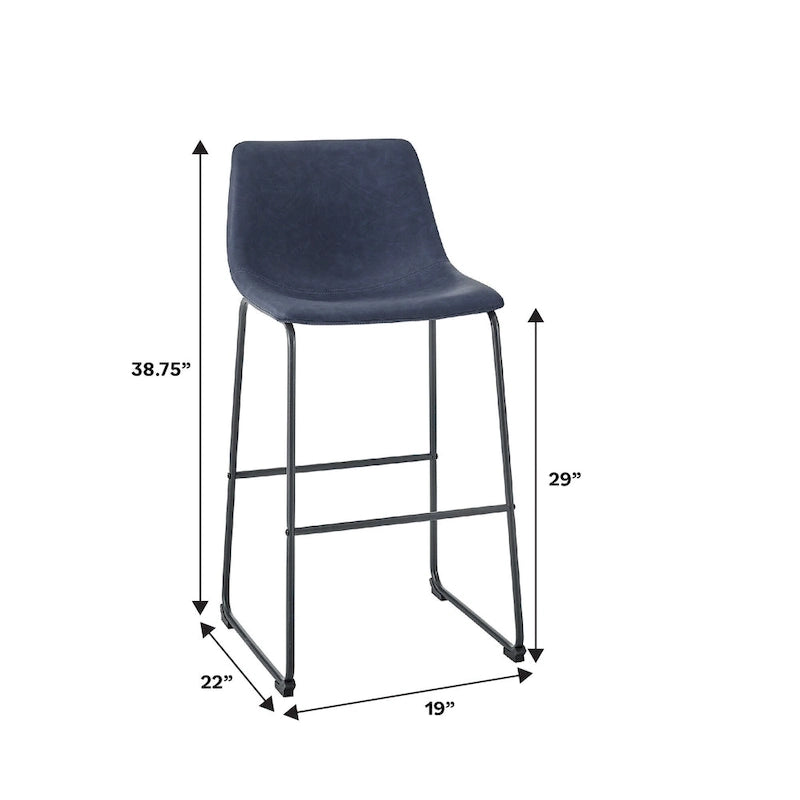 Middlebrook Prusiner 30-inch Faux Leather Bar Stool (Set of 2)
