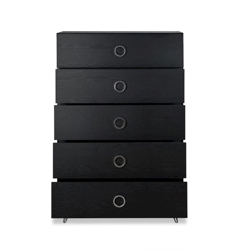 Modern Rectangular Wooden 5-Drawers Chest