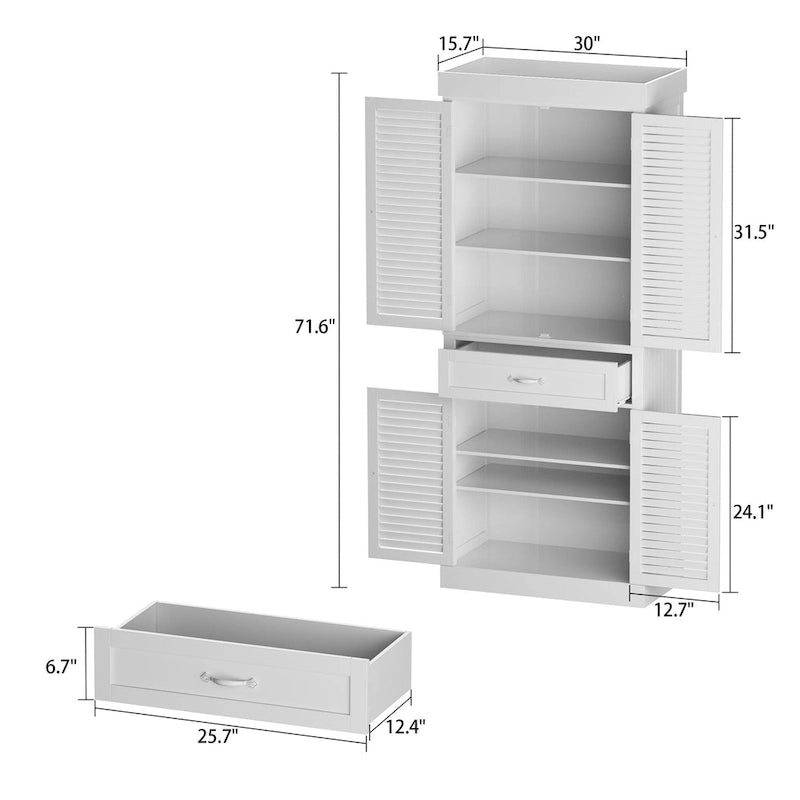 Timehcee 30Shoe Cabinet Storage Cabinet Doors Wooden Floor Cabinet