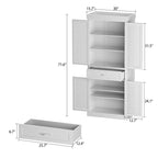 Timehcee 30Shoe Cabinet Storage Cabinet Doors Wooden Floor Cabinet