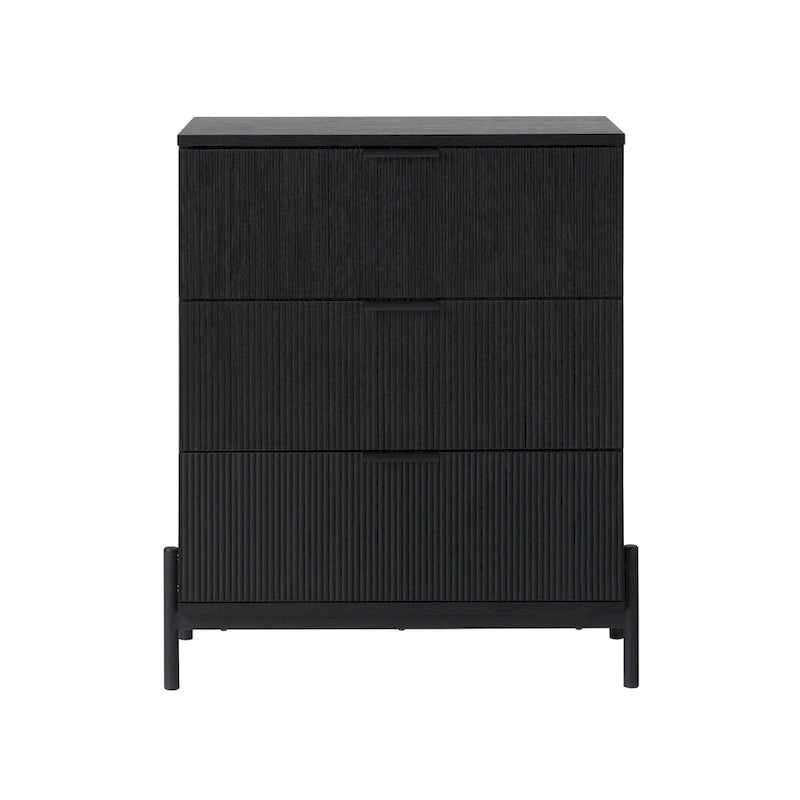 Middlebrook Designs Three Drawer Chest with Reeded Drawer Fronts