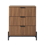 Middlebrook Designs Three Drawer Chest with Reeded Drawer Fronts