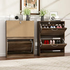 FUFU&GAGA 2 Tiers Shoe Rack Cabinet Shoe Cabinet Space-Saving