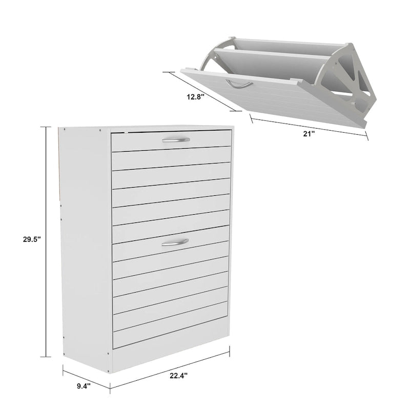 FUFU&GAGA 2 Tiers Shoe Rack Cabinet Shoe Cabinet Space-Saving