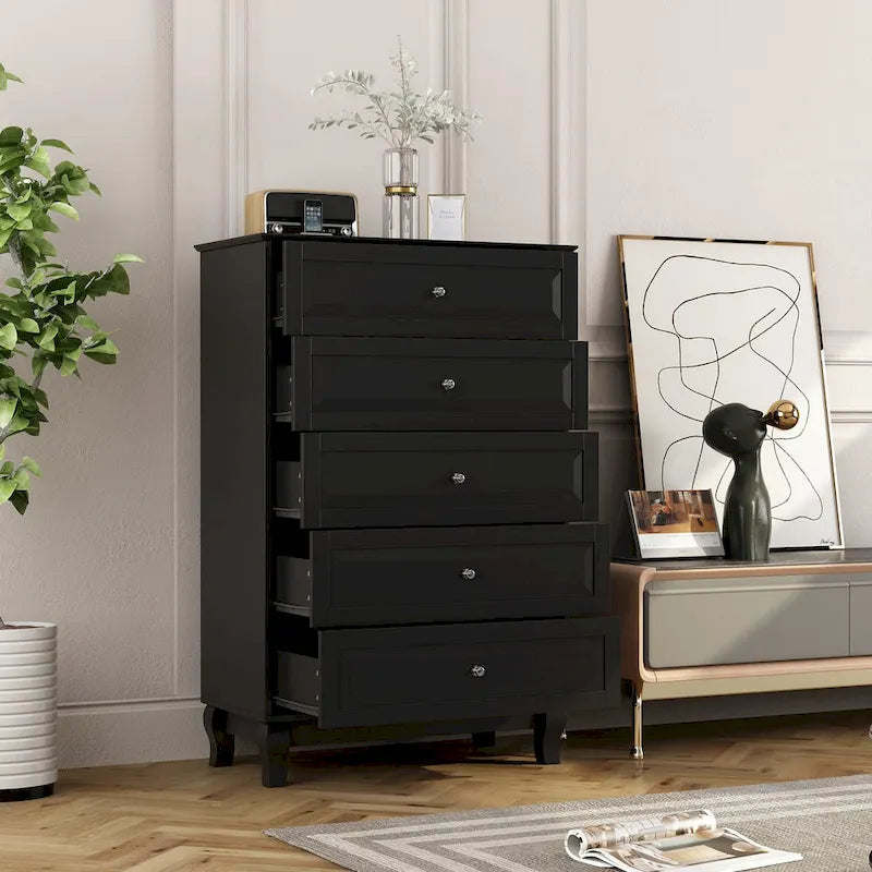 Side Tatble 5 Drawer Dresser Drawer Chest Tall Storage Cabinet