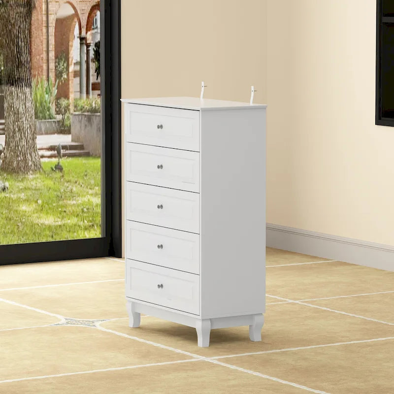 Side Tatble 5 Drawer Dresser Drawer Chest Tall Storage Cabinet