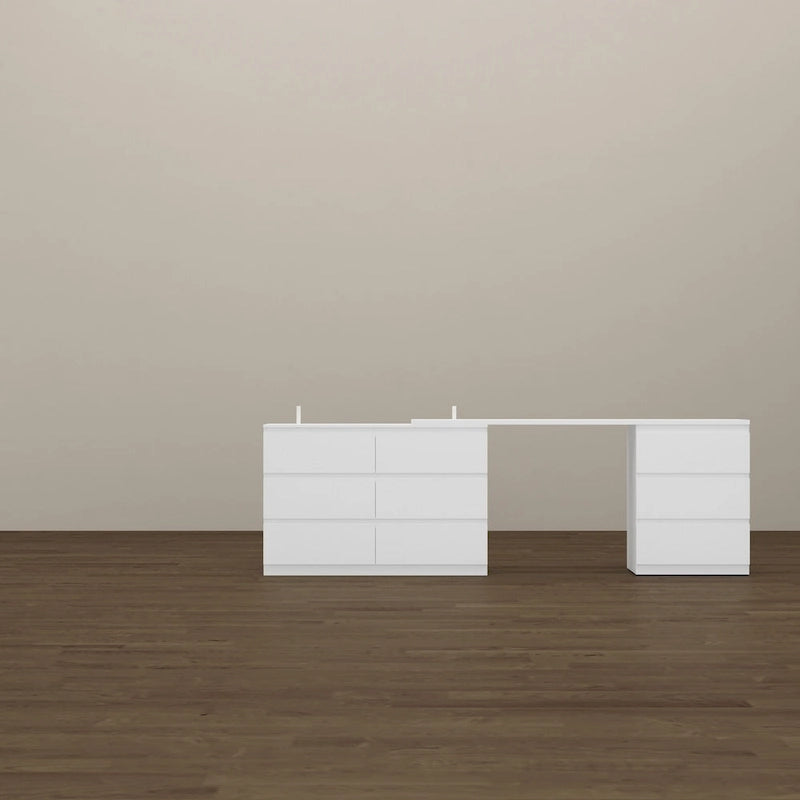 Transformative White Entertainment Center Home Desk Dresser Chest