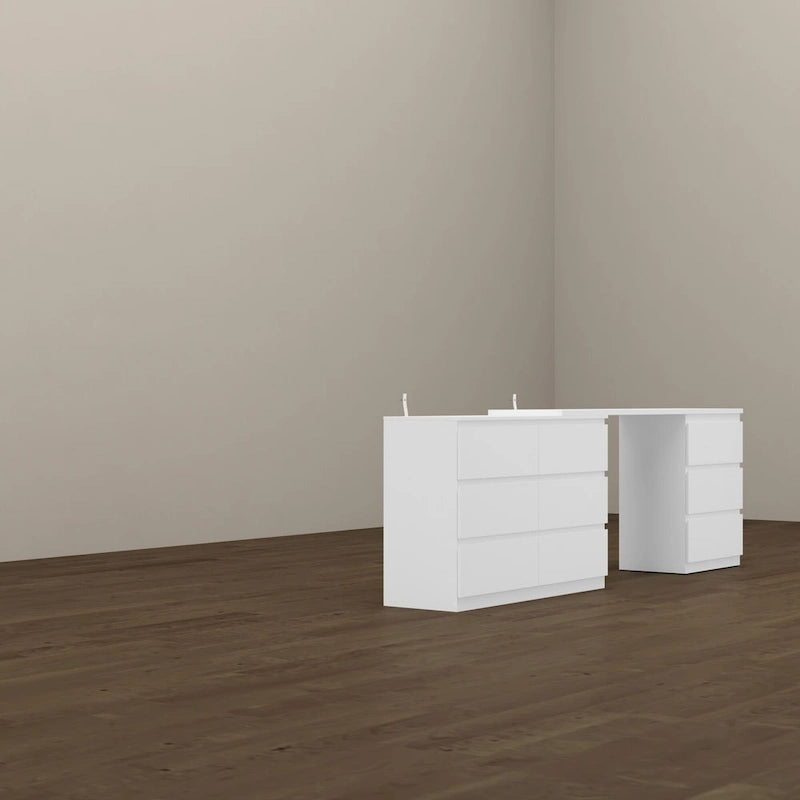 Transformative White Entertainment Center Home Desk Dresser Chest