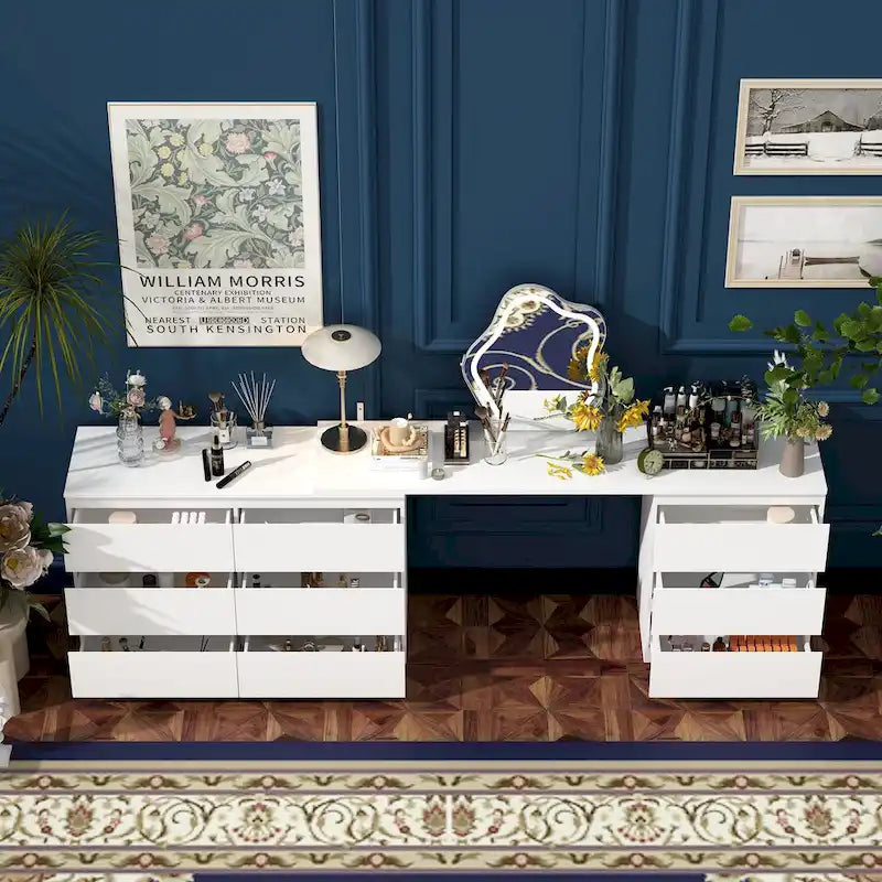Transformative White Entertainment Center Home Desk Dresser Chest