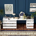 Transformative White Entertainment Center Home Desk Dresser Chest