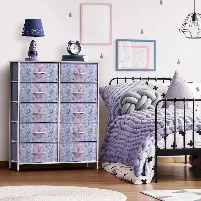 Comò per camera da letto con 10 cassetti, Cassettiera per camera da letto