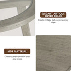 COSIEST 2-Tier Silver Round Glass Table for Living Room - 22 W x 22 D x 24H