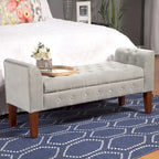 Copper Grove ArumDove Grey Velvet Settee-style Storage Bench