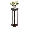 Round Marble Top Accent Table, Merlot