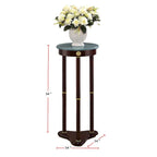 Round Marble Top Accent Table, Merlot