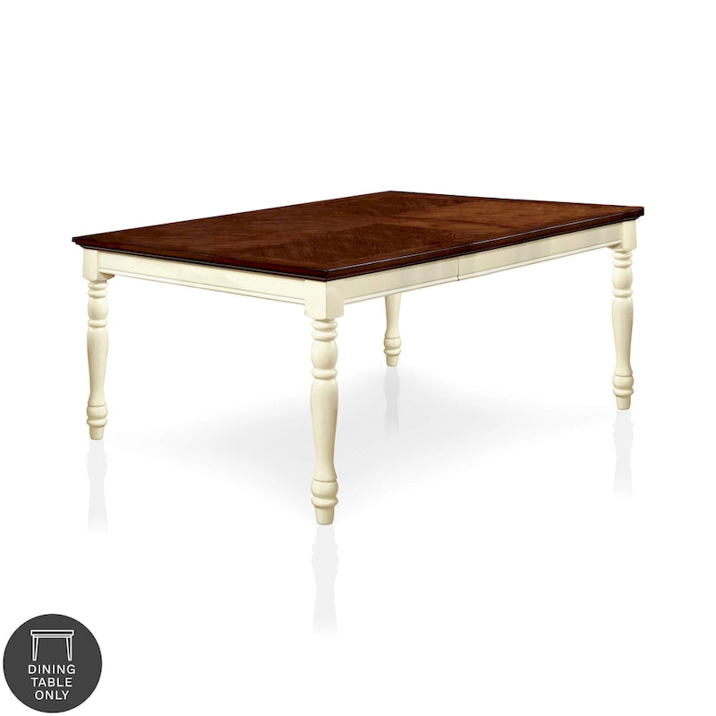 Tavolo da pranzo espandibile Furniture of America Bethannie bicolore da 78 pollici