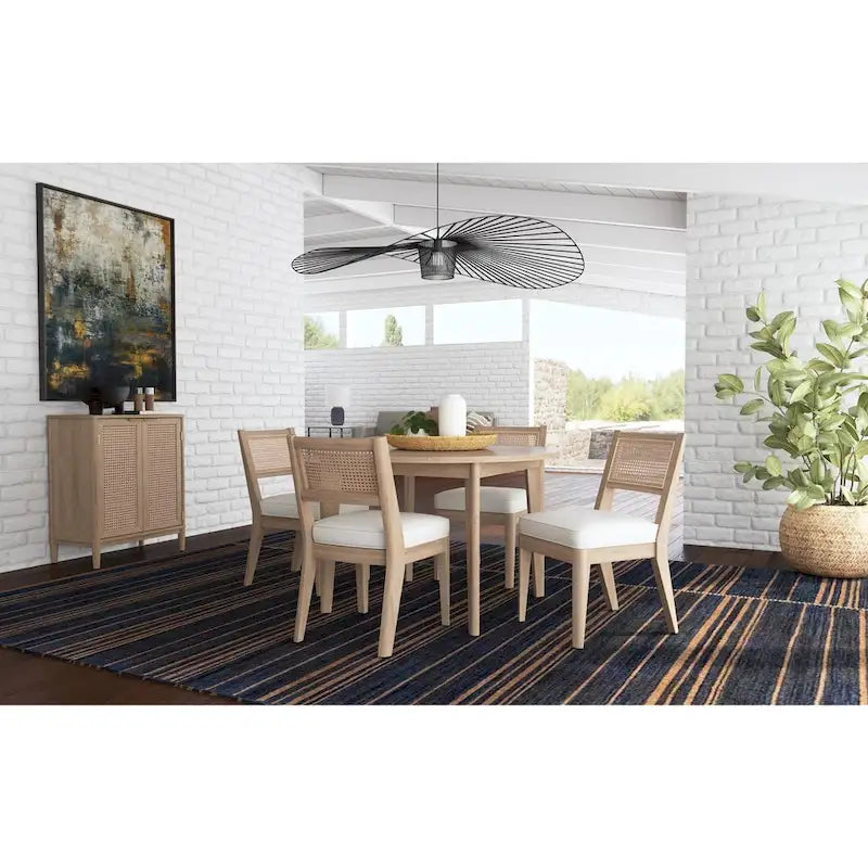 Brentwood Brown Wood Round Dining Table - N/A