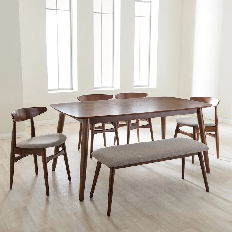 Carson Carrington Haapajarvi Mid-century Modern 6-piece Medium Oak Dining Set
