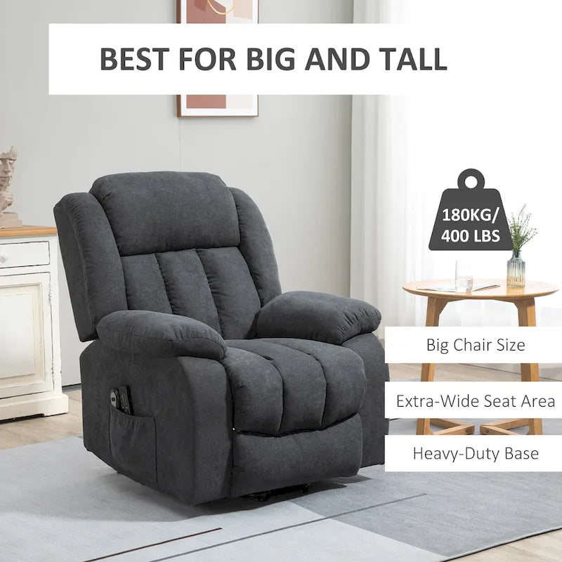 HOMCOM Power Lift Recliner Chair for Elderly Big and Tall with Massage