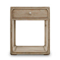 Artissance Peking Square Side Table w/Drawer, 27Inch Tall, White Wash