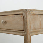 Artissance Peking Square Side Table w/Drawer, 27Inch Tall, White Wash