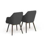 Carson Carrington Akrehamn 2-piece Grey Faux Leather Arm Chair Set with Beech Legs
