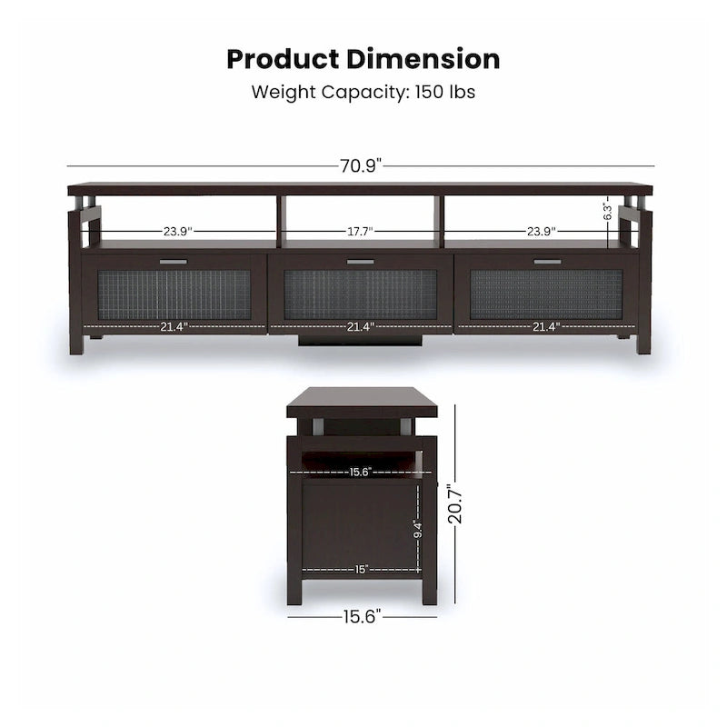 Posa Contemporary Espresso 71-inch Storage TV Console by Furniture of America