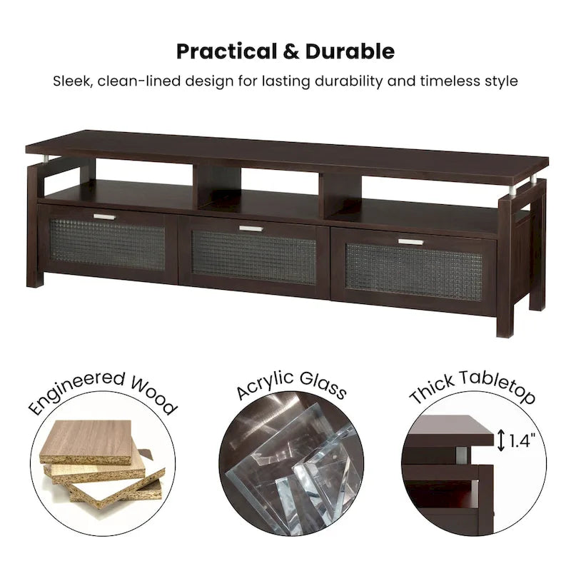 Posa Contemporary Espresso 71-inch Storage TV Console by Furniture of America