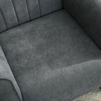 Poltrona HOMCOM in Tessuto, Poltroncina Moderna di Metà Secolo con Gambe in Legno, Morbida e Imbottita, Braccioli Arrotondati