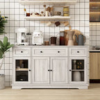 Elegant Wood-Grain Buffet Cabinet with Adjustable Shelves Sideboard