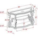 Traditional control table tempered glass top and middle shelf, retro living room foyer hallway entrance table