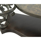 Traditional control table tempered glass top and middle shelf, retro living room foyer hallway entrance table
