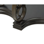 Traditional control table tempered glass top and middle shelf, retro living room foyer hallway entrance table