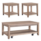 Sun Valley Sandstone Brown Living Room Table Set 3 Piece with Coffee Table, Side Tables