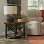 Homestyles Carpenter Brown Solid Acacia Wood End Table