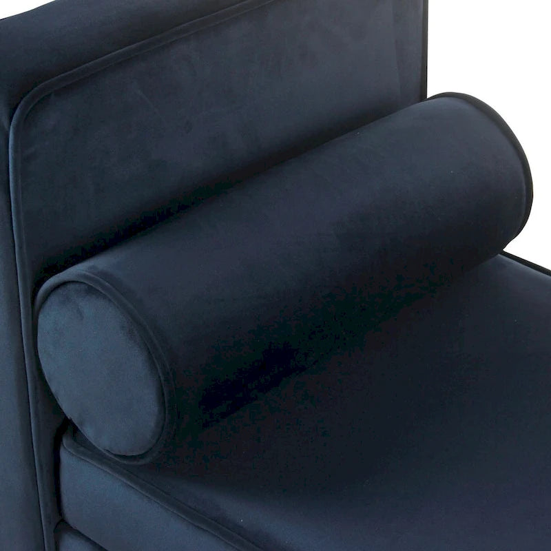 Carson Carrington Hamn Velvet Storage Bench - Dark Navy